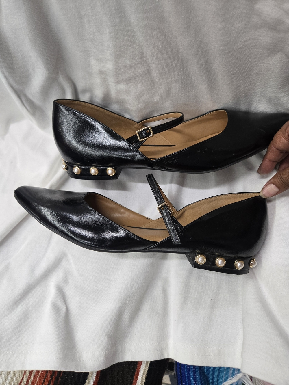 DV by Dolce Vita Black Pearl-Trim Mary Jane Flats